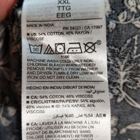 NWT Old Navy LS Mari Boho black tan floral print short dress pockets size XXL - Picture 5 of 11